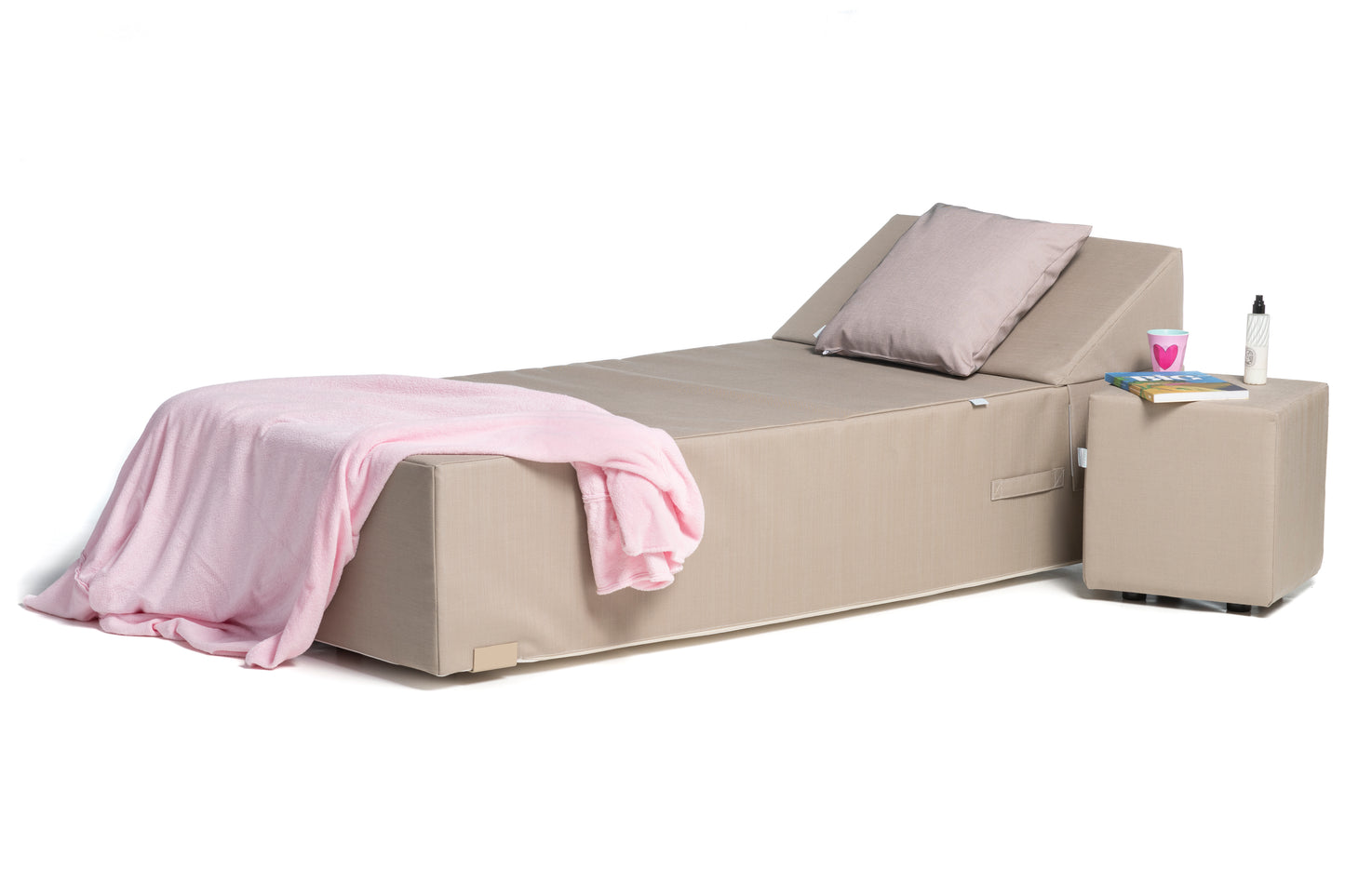 SUN PACK UMBRELLA POUF | 1 Lit de piscine COZIP une place 200x88xh38cm + 1 coussin 50x50cm+ 1 pouf 40x40cm