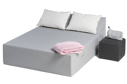 SUN PACK PALOMA POUF | 1 Lit de piscine COZIP deux places 180x140x38cm + 2 coussins 50x70 cm + 1 pouf 40x40cm
