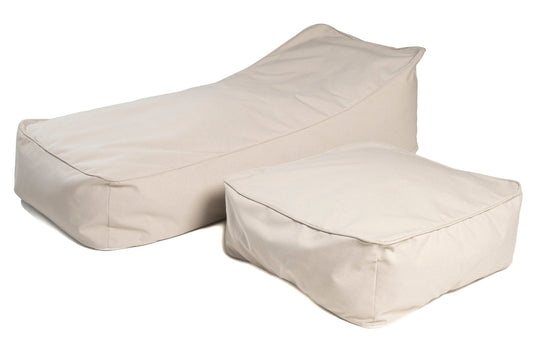 SUN PACK BOHÈME | 1 fauteuil à billes (180 x 80 x h50 cm) + 1 coussin de sol à billes (80 x 80 x h30 cm)