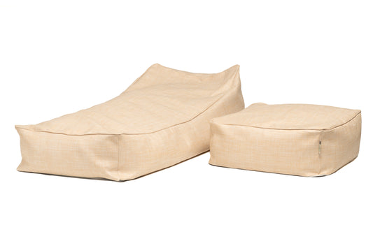 SUN PACK BOHEME RAPHIA |1 fauteuil à billes (180 x 80 x h50 cm) + 1 coussin de sol à billes (80 x 80 x h30 cm)