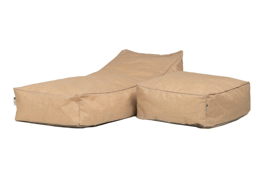 SUN PACK BOHEME JUTE |1 fauteuil à billes (180 x 80 x h50 cm) + 1 coussin de sol à billes (80 x 80 x h30 cm)
