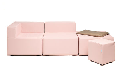 Sun pack canapé extérieur COZIP | 2 Fauteuils d'angle 80x80x40cms + 4 Fauteuils 80x80x40cms+ 1 pouf 40x40x40cms +1 pouf 80x80x40cms + 1 Housse de protection