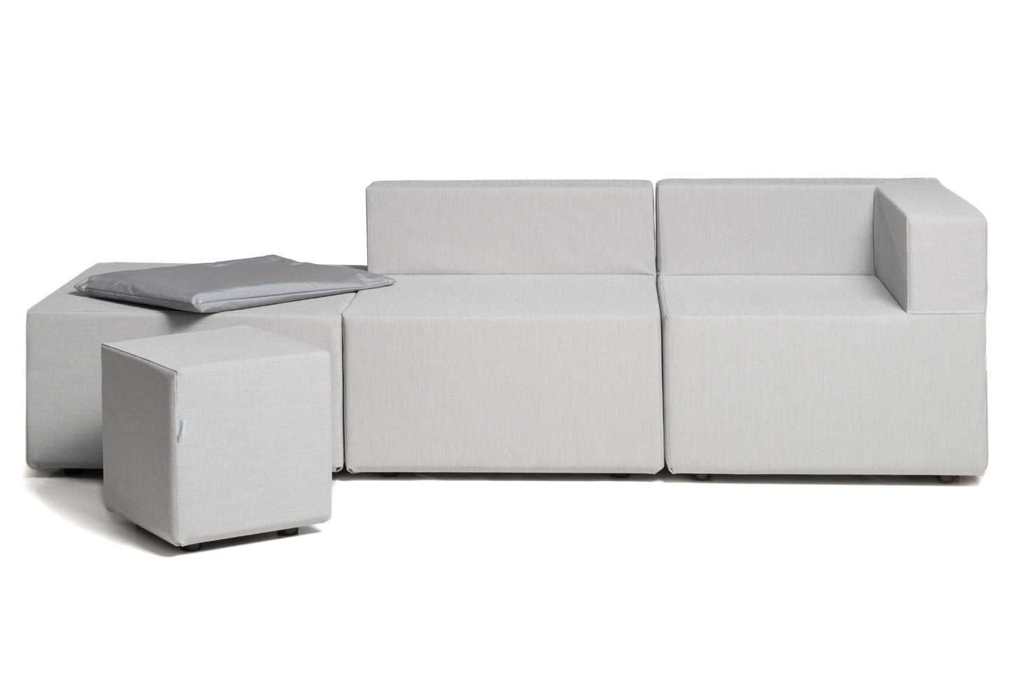 Sun pack canapé extérieur COZIP | 2 Fauteuils d'angle 80x80x40cms + 4 Fauteuils 80x80x40cms+ 1 pouf 40x40x40cms +1 pouf 80x80x40cms + 1 Housse de protection