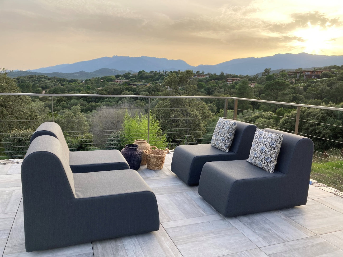 MYKONOS | Fauteuil extérieur Cozip | 76x60, assise 38, dossier 38 cm